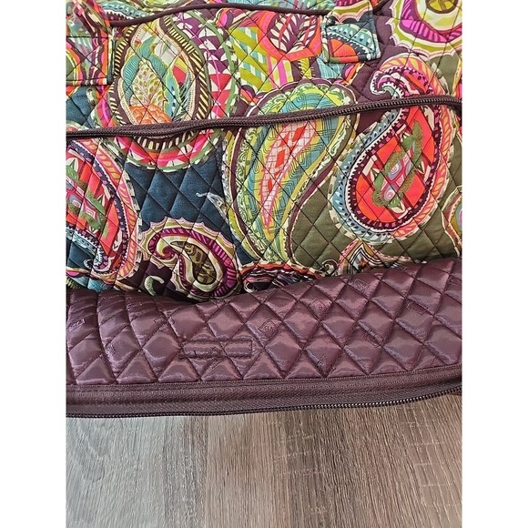 VERA BRADLEY Heirloom Paisley Weekender & Hadley Set Of 2 Brown Blue Red Exc - Picture 4 of 11